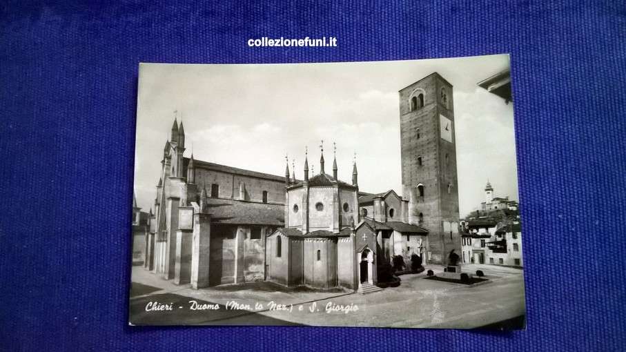 Cartolina Chieri Duomo e San Giorgio.